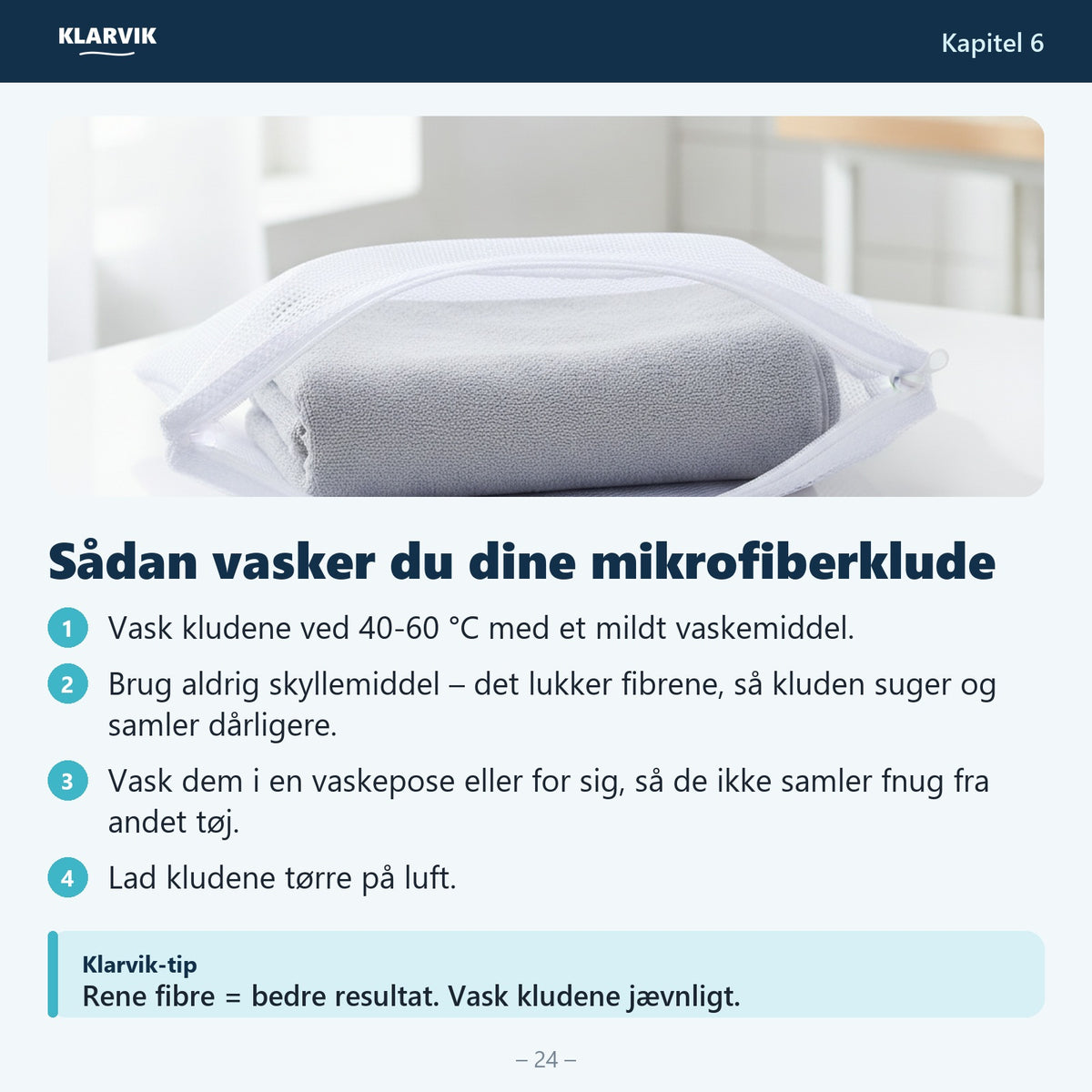 Kapitel: Sådan vasker du dine mikrofiberklude