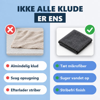 Almindelig klud mod Anti-kalk Spejlklud – ikke alle klude er ens