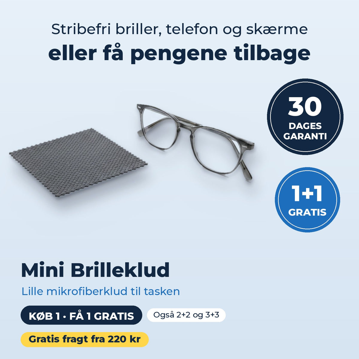 Mini Brilleklud til briller, telefon og skærme – køb 1, få 1 gratis, 30 dages garanti og gratis fragt fra 220 kr
