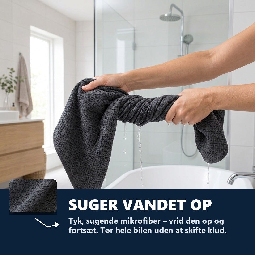 XXL mikrofiber tørreklud suger vandet op
