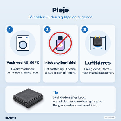 Pleje af XXL Tørrekluden (illustration)